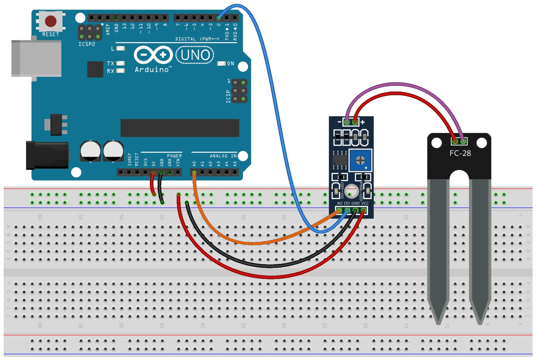 Sensori capacitivi di umidità del terreno e Arduino